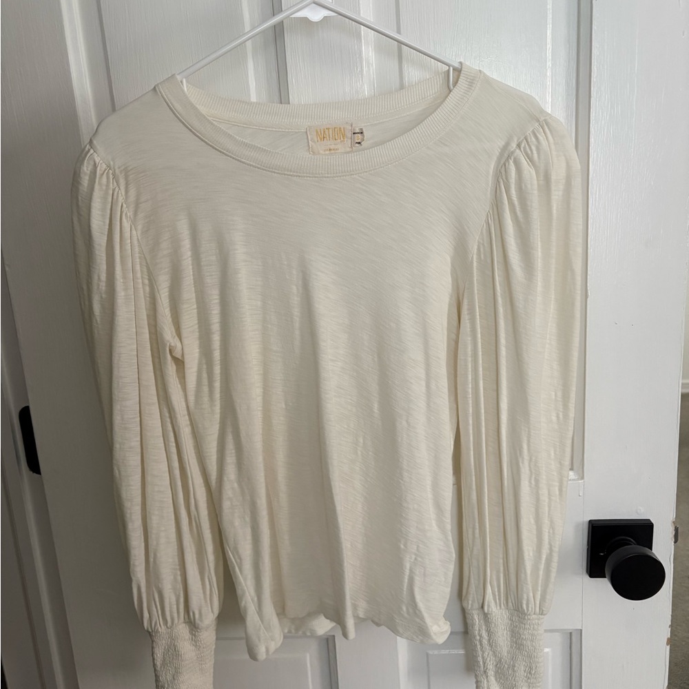 Nation LTD Ivory Long Sleeve Blouse